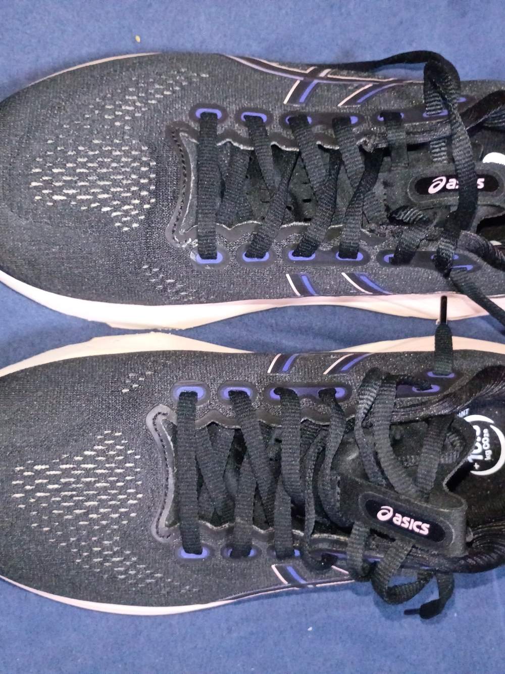 Asics Black Running Sneakers with Purple Trim